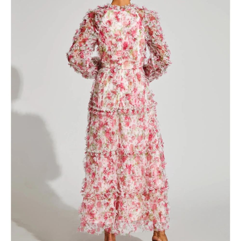 NEW CATCHALL Pullan Pink Floral Mesh Maxi Dress - Picture 3 of 7
